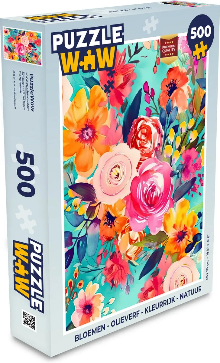 PuzzleWow Bloemen Legpuzzel 500 Stuks - Multicolor