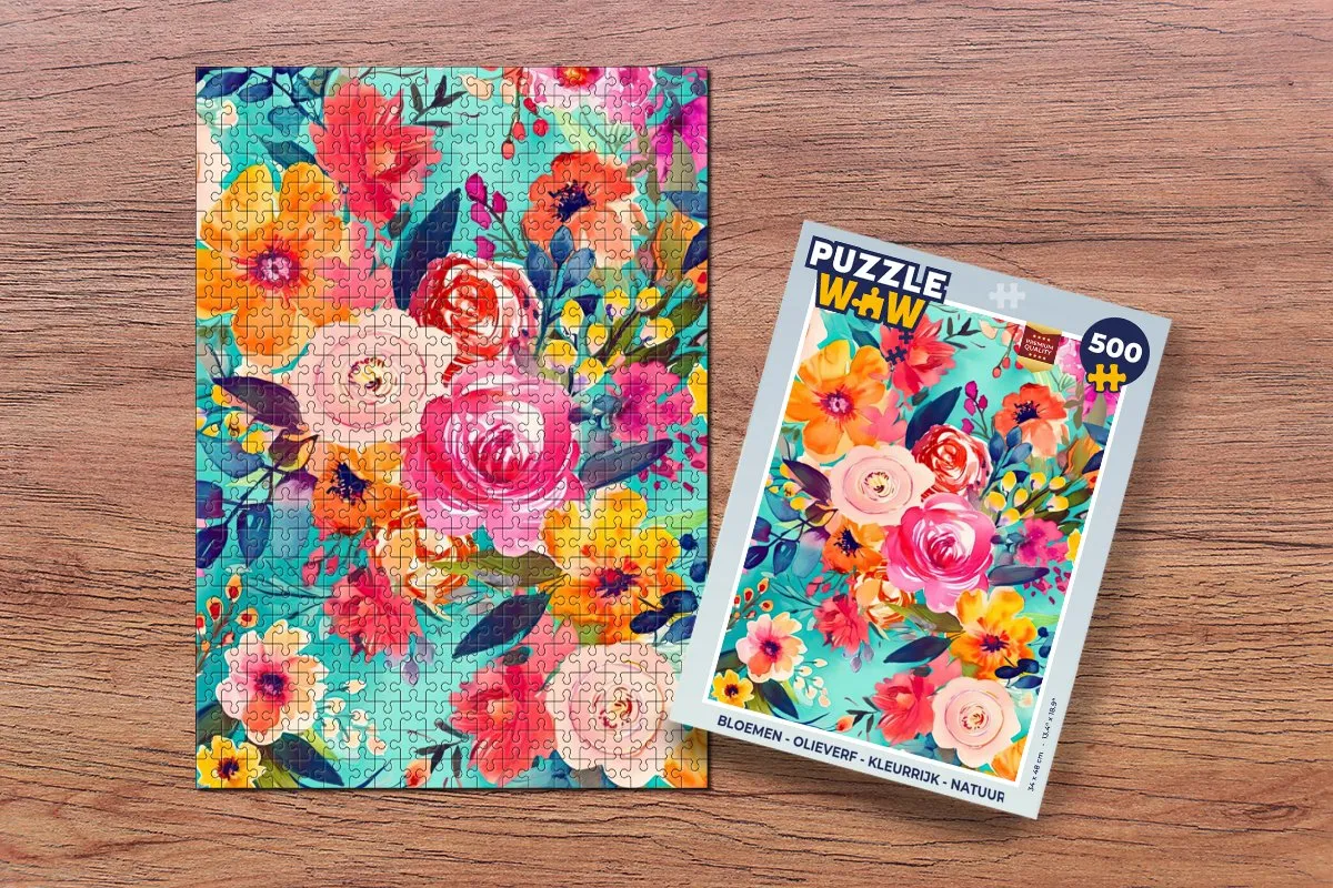 PuzzleWow Bloemen Legpuzzel 500 Stuks - Multicolor