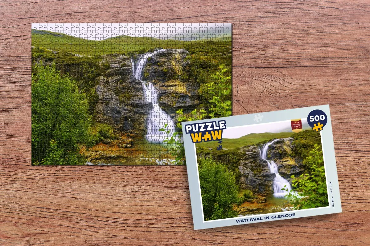 PuzzleWow Waterval in Glencoe Legpuzzel 500 Stuks - Multicolor
