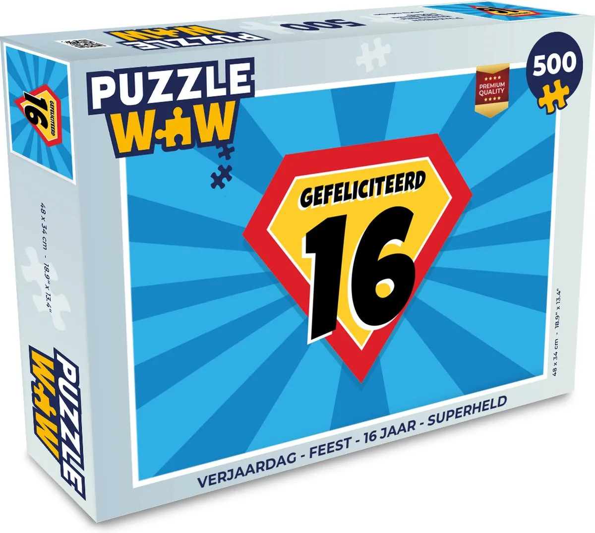 PuzzleWow Superheld Verjaardag Legpuzzel 500 Stuks