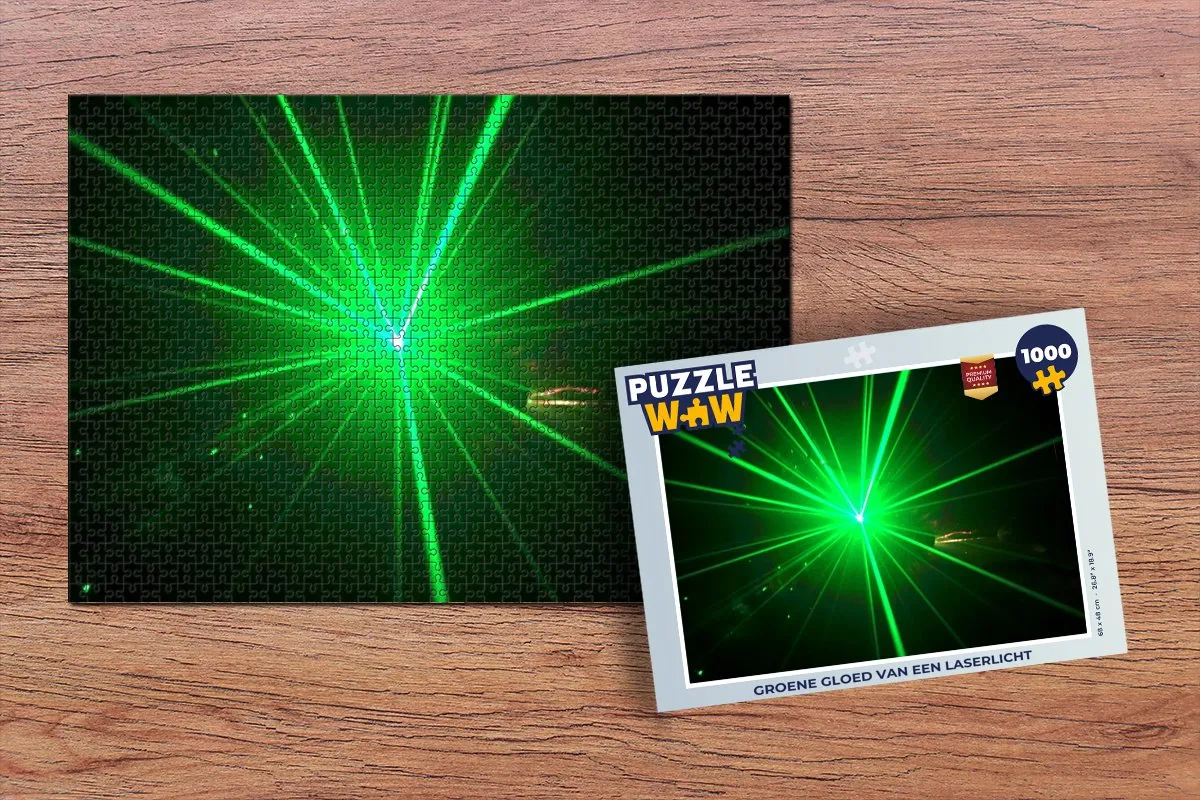 PuzzleWow Legpuzzel Groene gloed laserlicht 1000 Stuks
