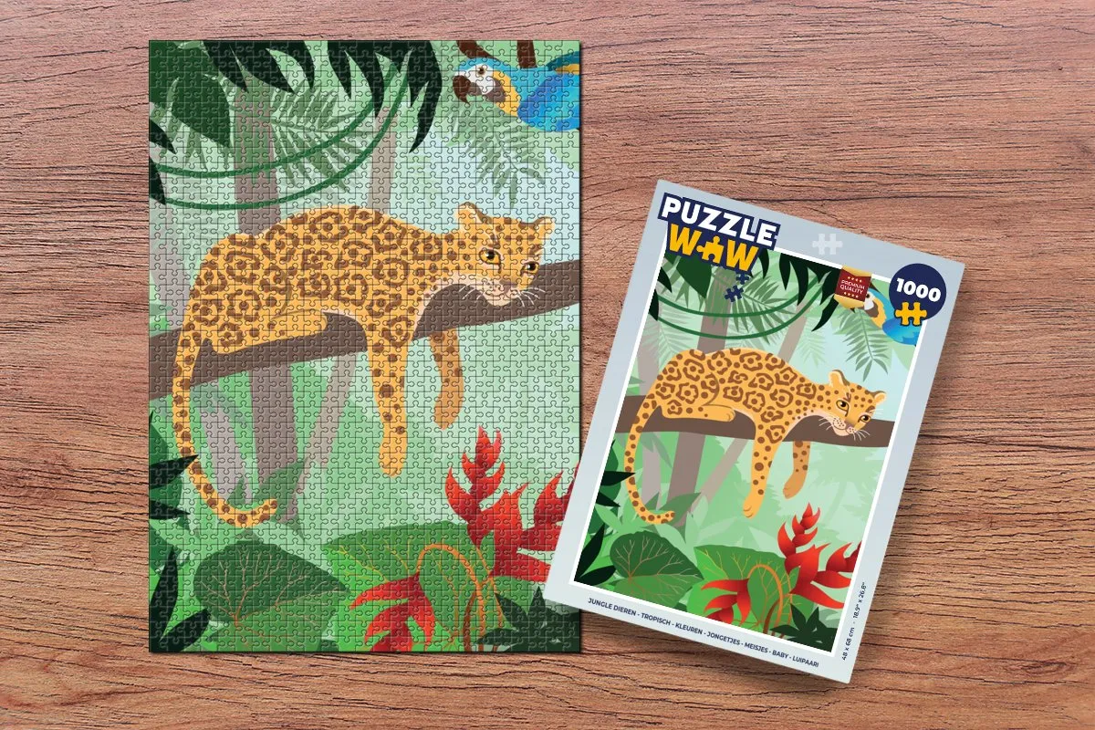 PuzzleWow Jungle Dieren Legpuzzel 1000 Stuks - Multicolor