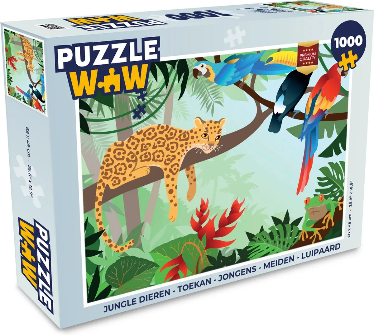 PuzzleWow Jungle Dieren Legpuzzel 1000 Stuks - Multicolor