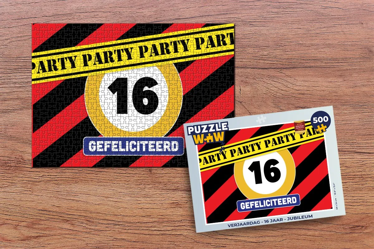 PuzzleWow Verjaardag Jubileum Legpuzzel 500 Stuks - Multicolor