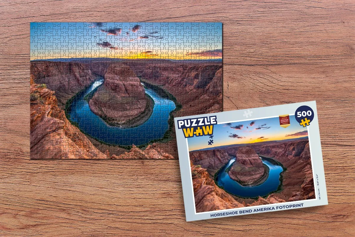 PuzzleWow Horseshoe Bend Amerika Fotoprint Legpuzzel 500 Stuks - Multicolor