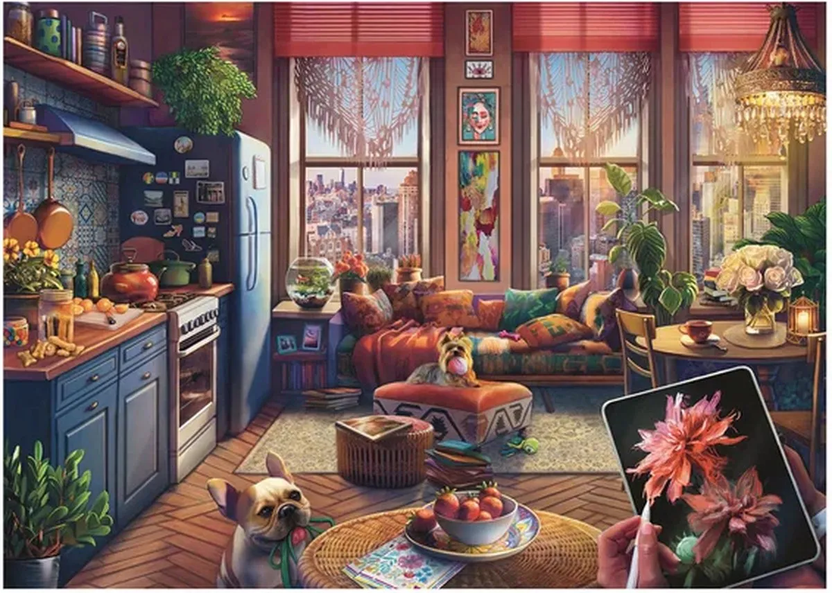 Ravensburger Cozy Boho Studio Legpuzzel 500 Stuks - Multicolor