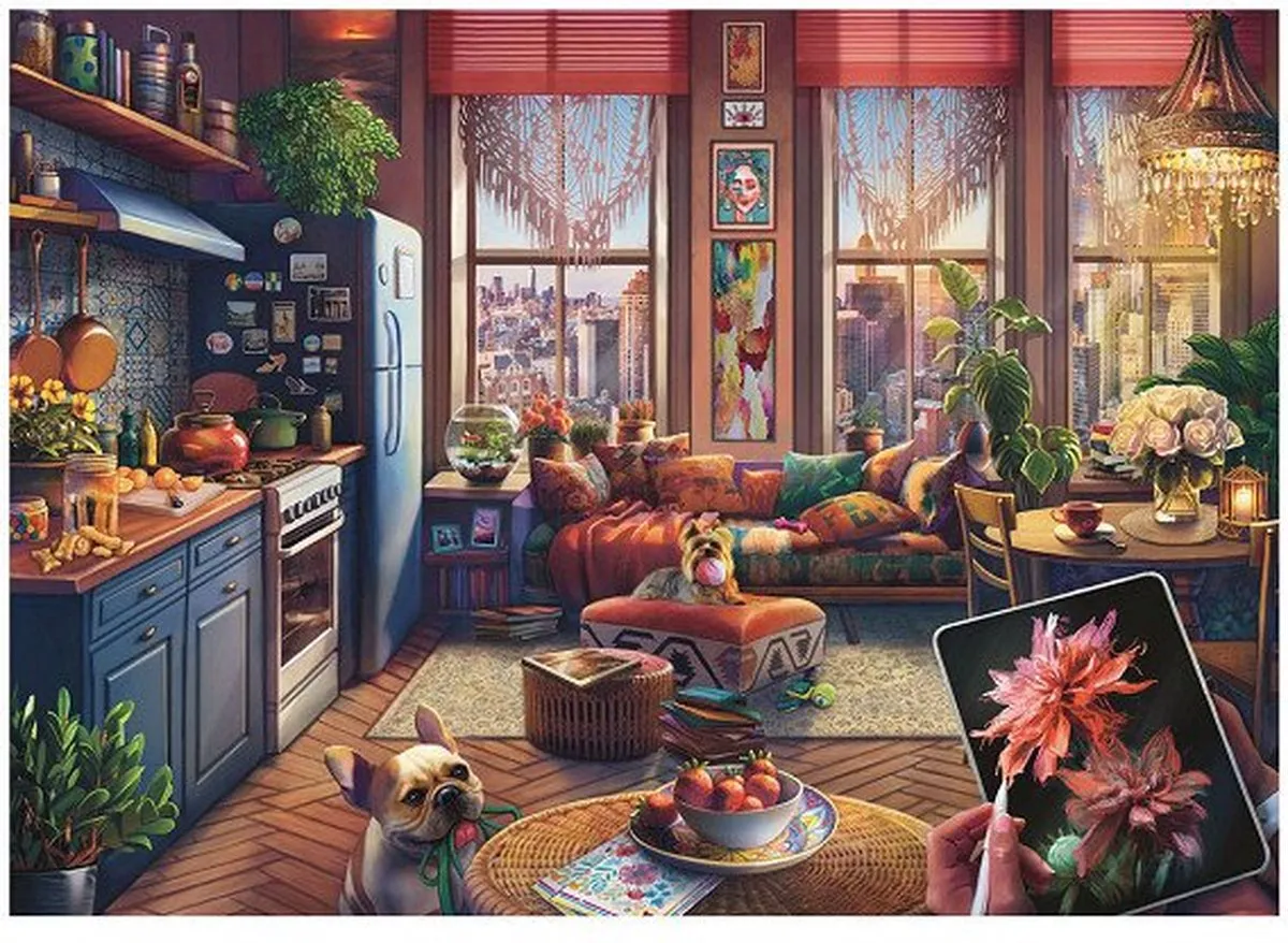 Ravensburger Cozy Boho Studio Legpuzzel 500 Stuks - Multicolor