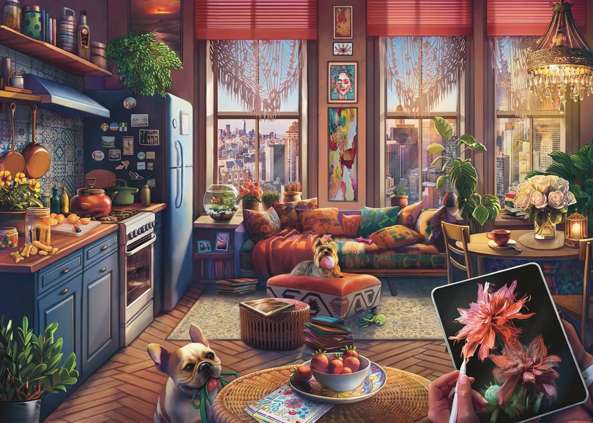 Ravensburger Cozy Boho Studio Legpuzzel 500 Stuks - Multicolor