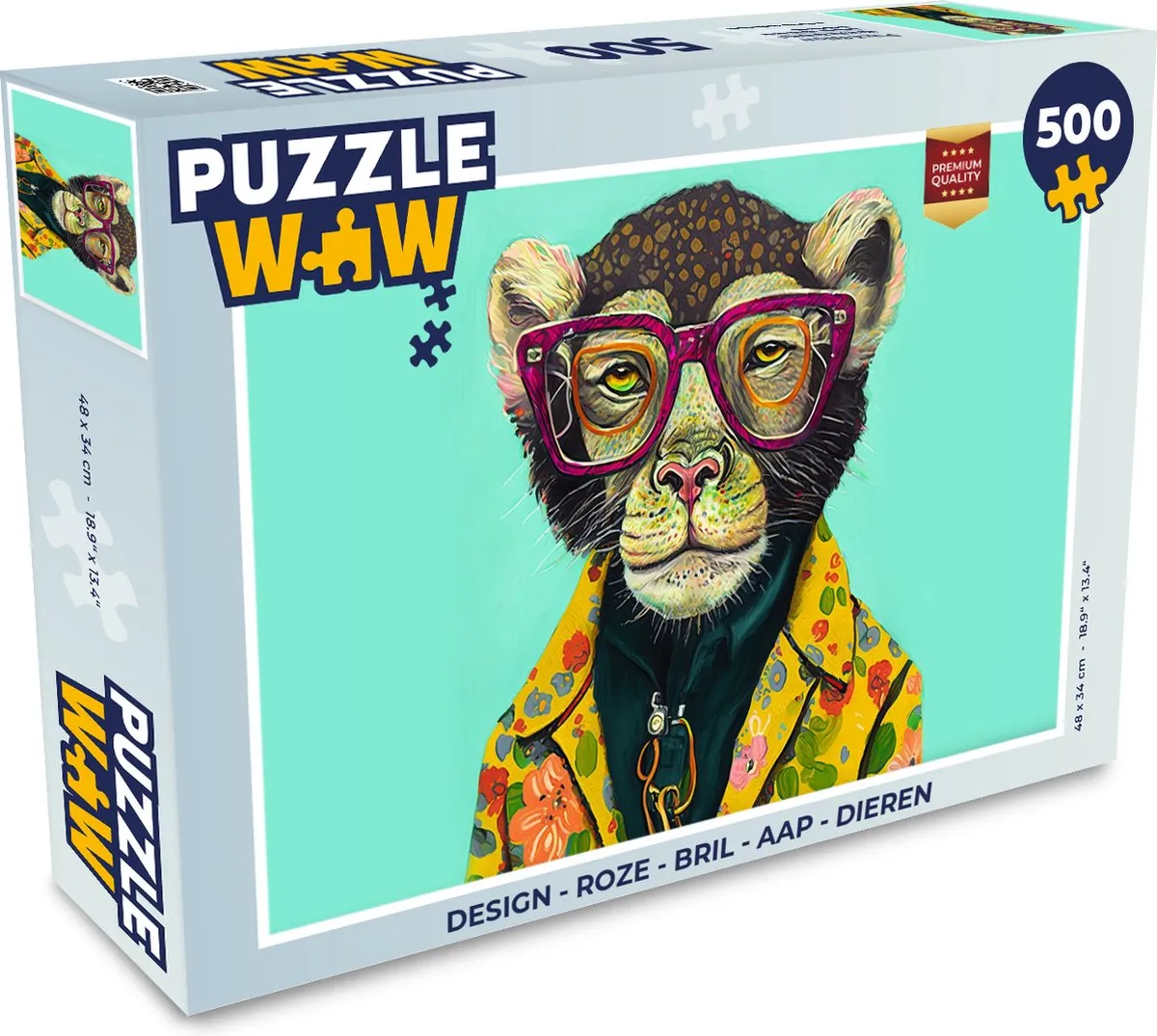 PuzzleWow Legpuzzel Aap Dieren 500 Stuks