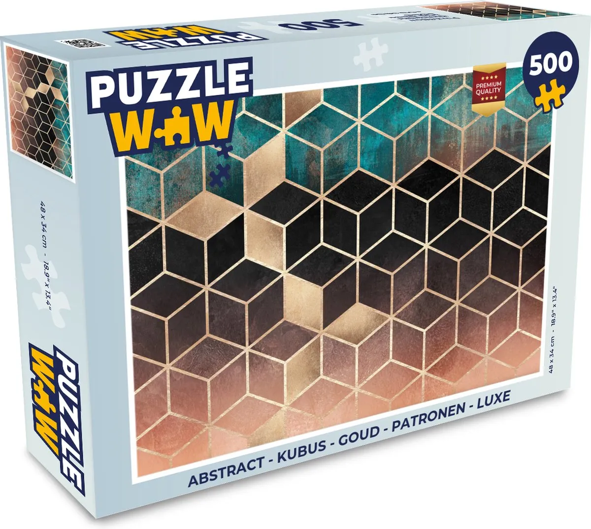 PuzzleWow Abstract Kubus Legpuzzel 500 Stuks