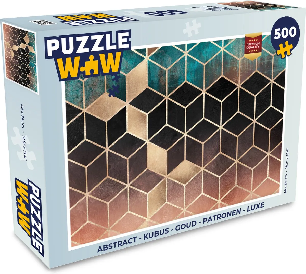 PuzzleWow Abstract Kubus Legpuzzel 500 Stuks - Multicolor