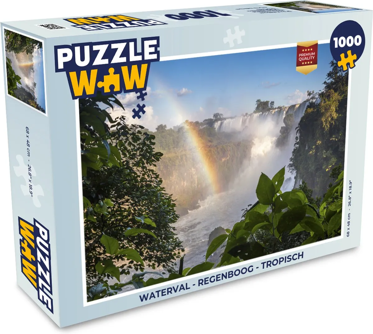 PuzzleWow Regenboog Waterval Legpuzzel 1000 Stuks - Multicolor
