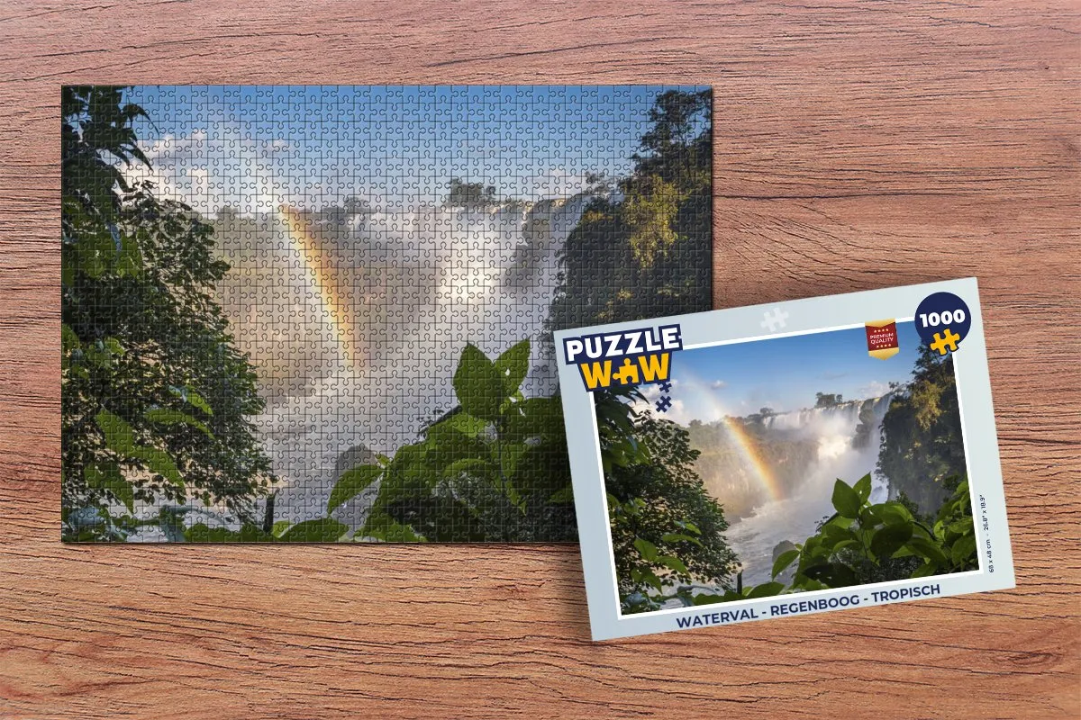PuzzleWow Regenboog Waterval Legpuzzel 1000 Stuks - Multicolor