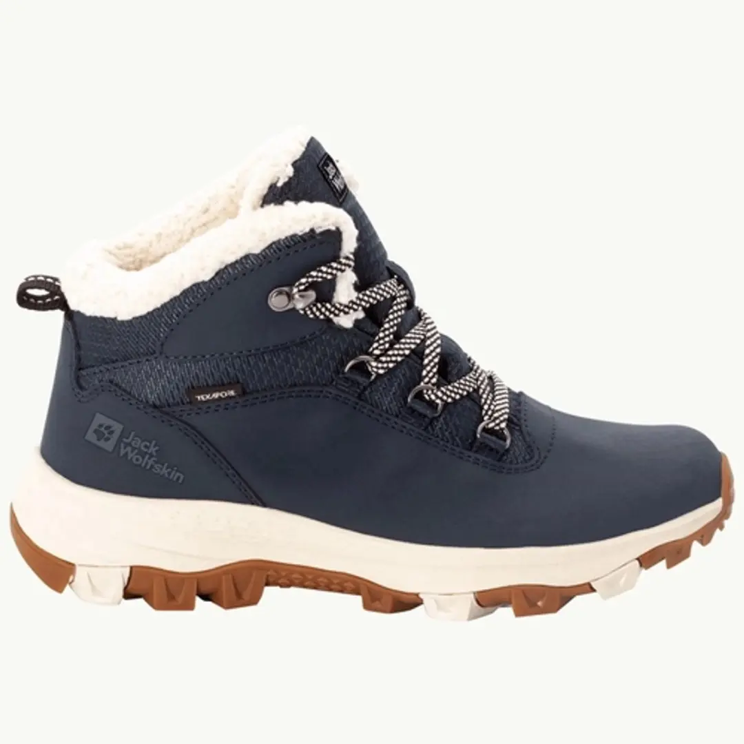 Wandelschoen Jack Wolfskin Dames Women Everquest Texapore Mid Dark Blue Off-Whit