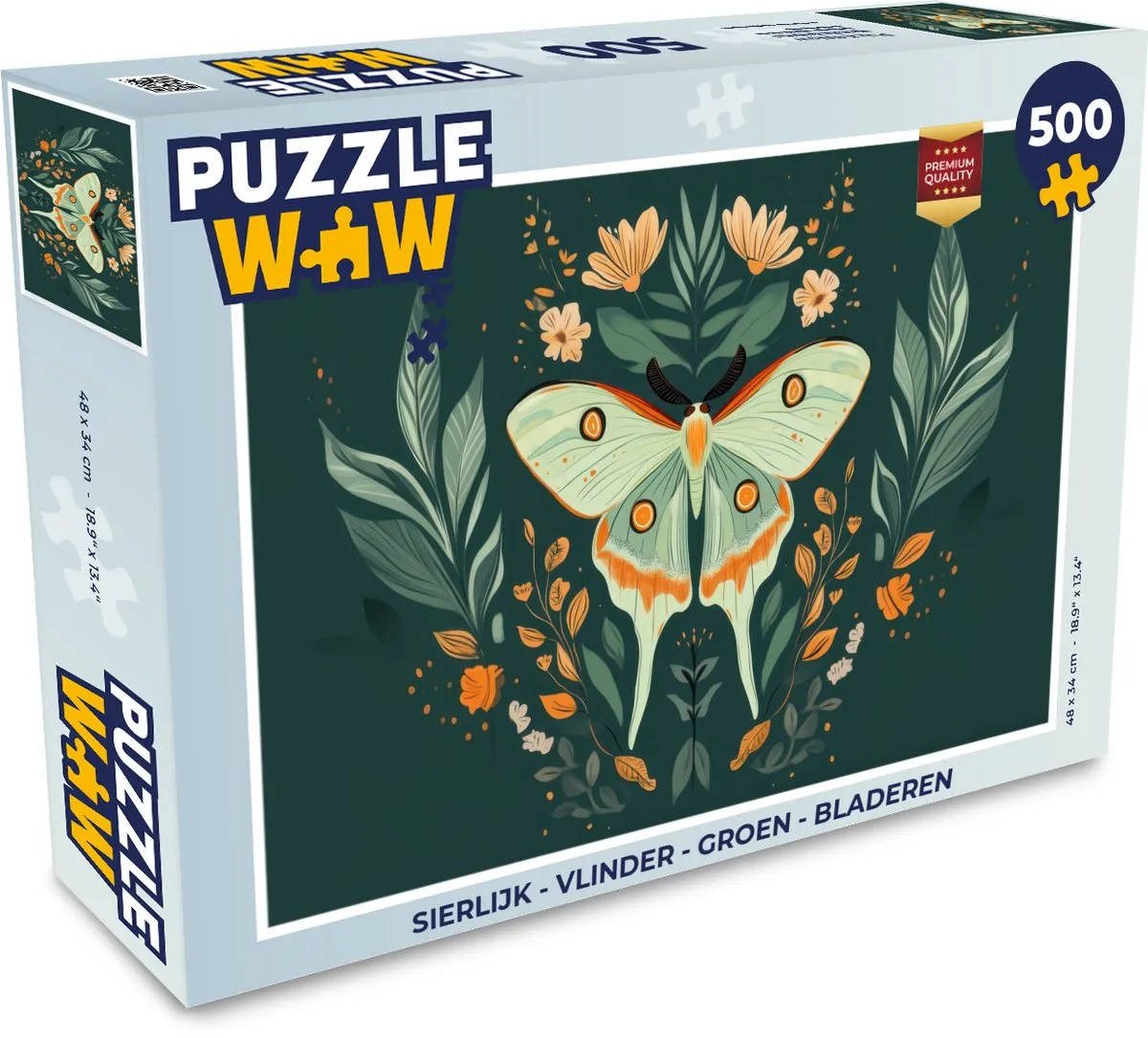 PuzzleWow Sierlijk Vlinder Legpuzzel 500 Stuks - Groen