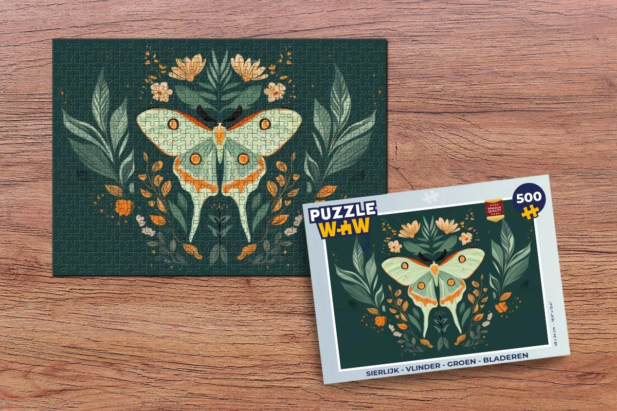 PuzzleWow Sierlijk Vlinder Legpuzzel 500 Stuks - Groen