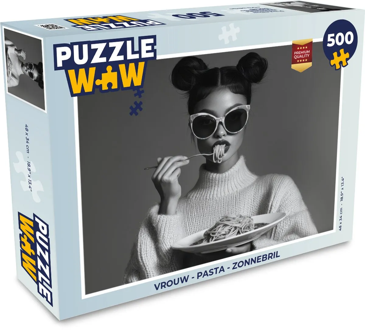 PuzzleWow Vrouw Pasta Legpuzzel 500 Stuks - 8721172699893