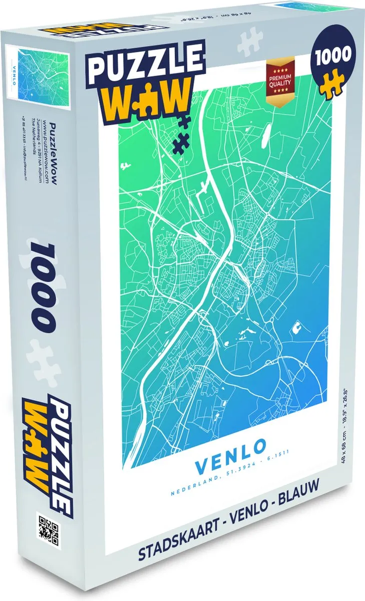PuzzleWow Stadskaart Venlo Legpuzzel 1000 Stuks