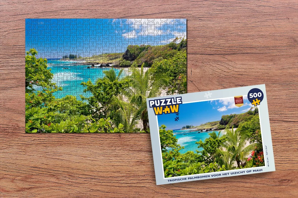 PuzzleWow Tropische Palmbomen Maui Legpuzzel 500 Stuks - Multicolor