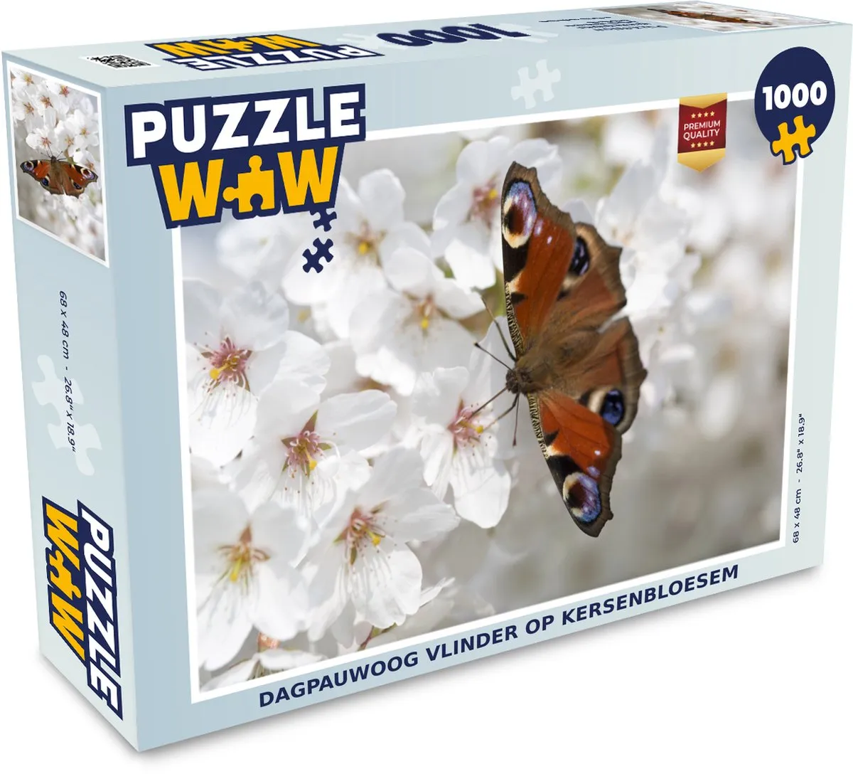 PuzzleWow Dagpauwoog op Kersenbloesem Legpuzzel 1000 Stuks