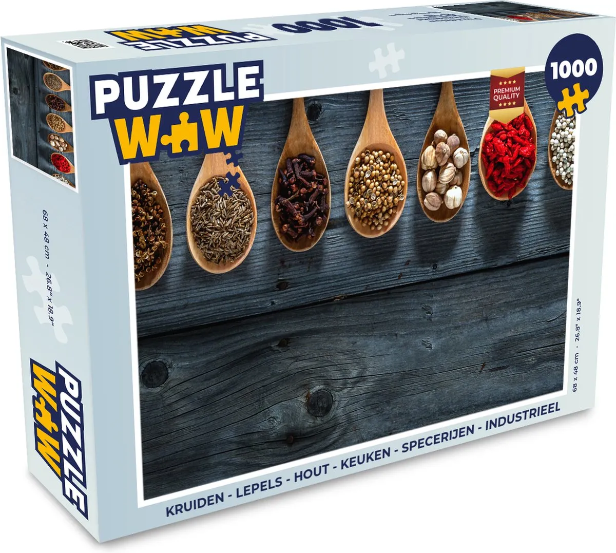 PuzzleWow Kruiden Lepels Houten Legpuzzel 1000 Stuks