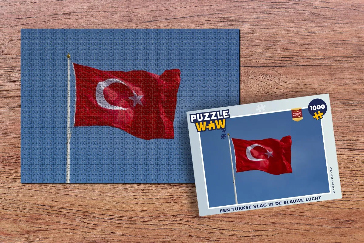 PuzzleWow Legpuzzel Turkse Vlag 1000 Stuks