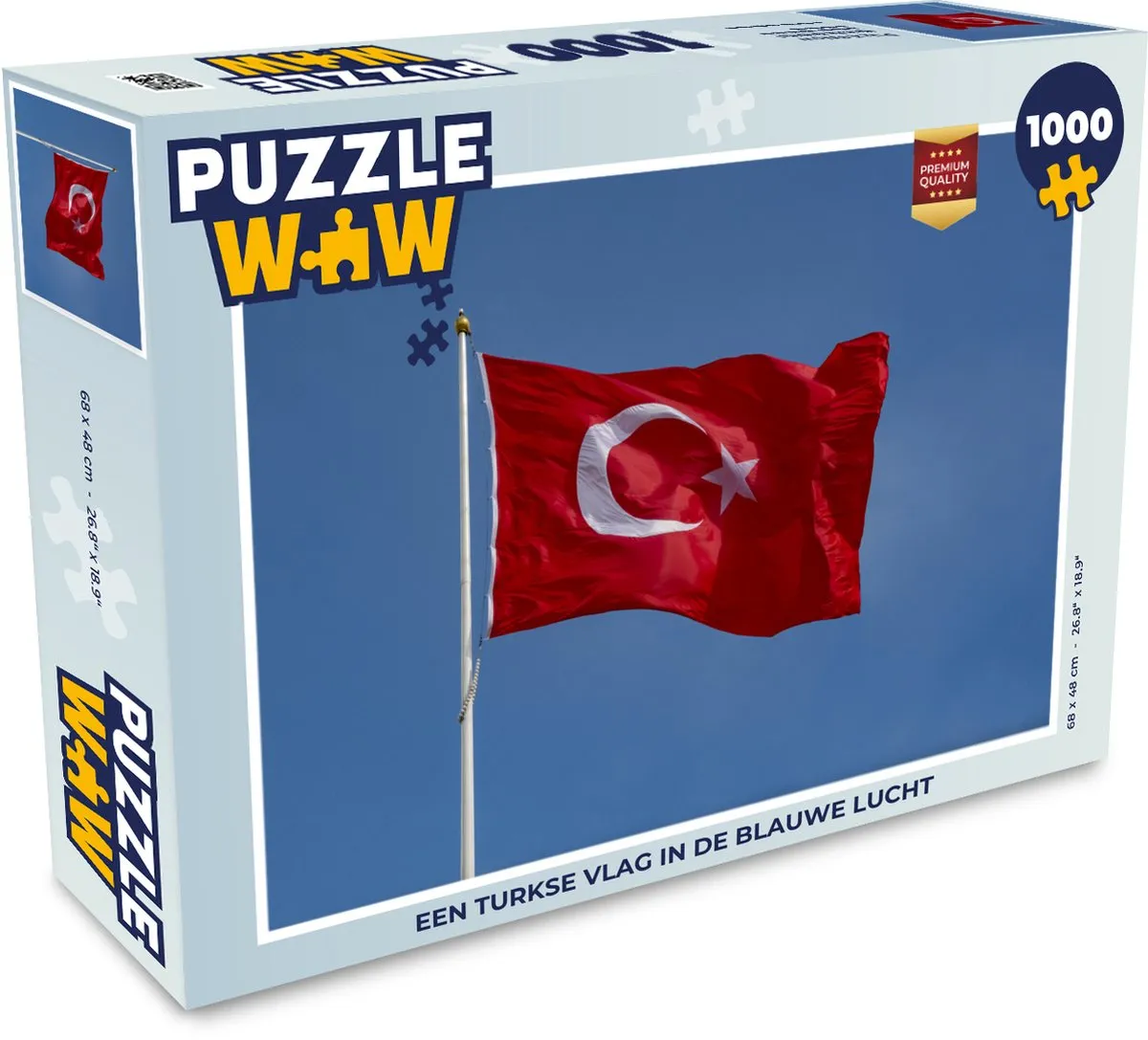 PuzzleWow Legpuzzel Turkse Vlag 1000 Stuks - Multicolor