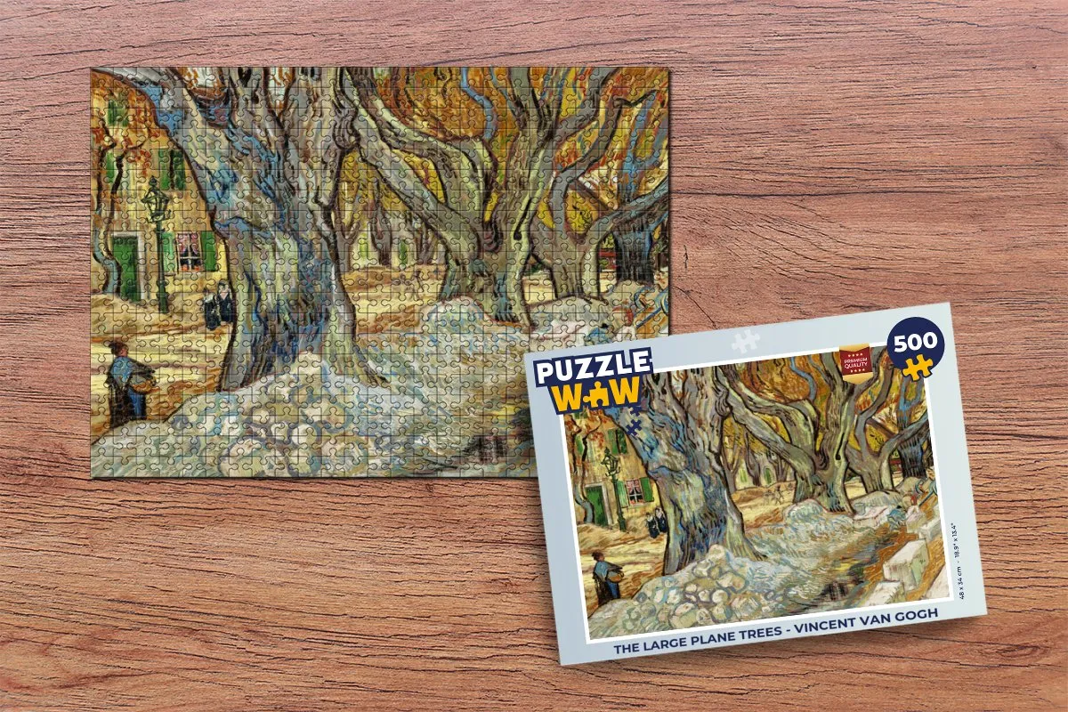 PuzzleWow Vincent van Gogh The Large Plane Trees Legpuzzel 500 Stuks - Multicolor
