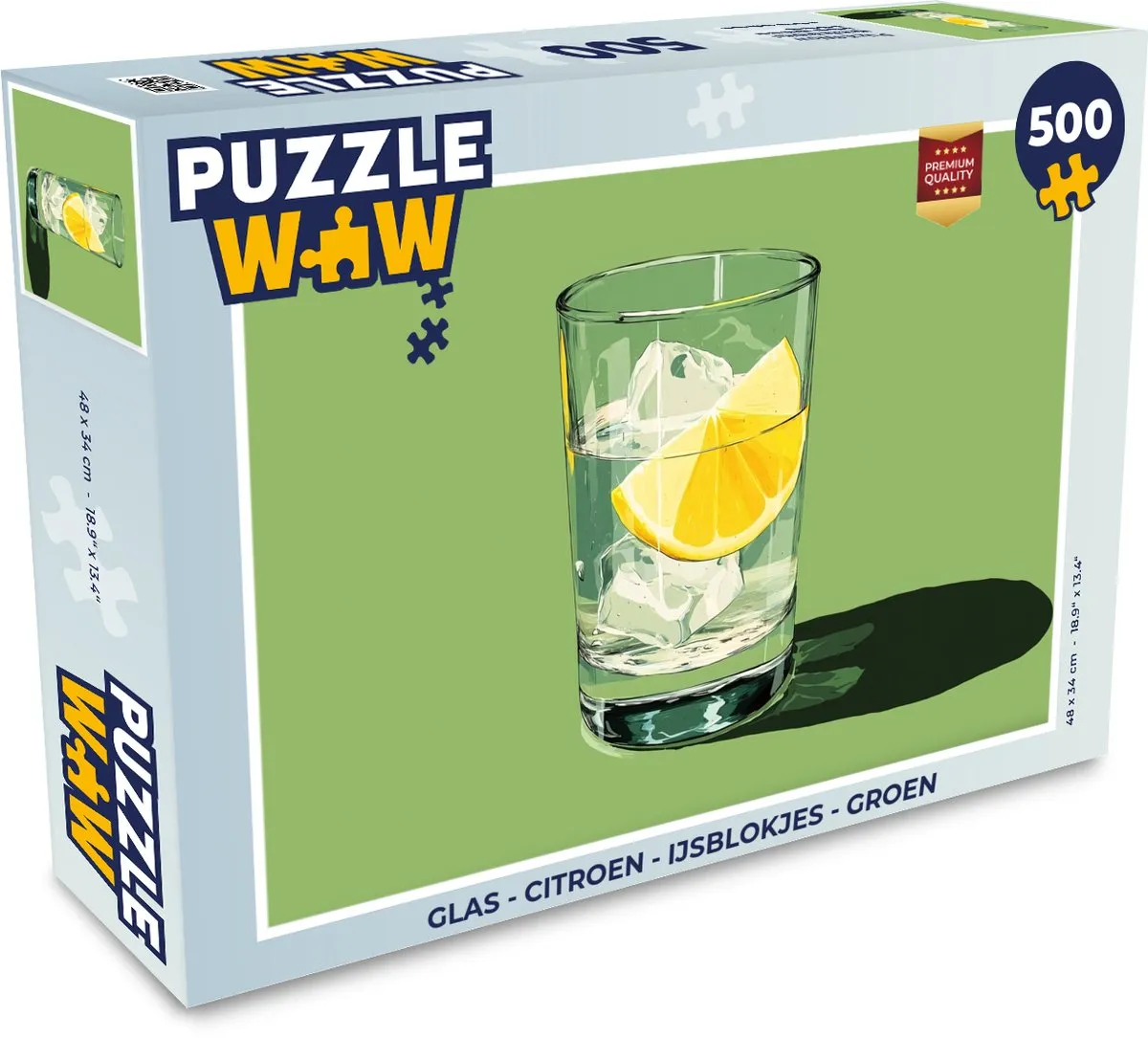 PuzzleWow IJsblokjes Citroen Puzzel 500 Stuks - Glas