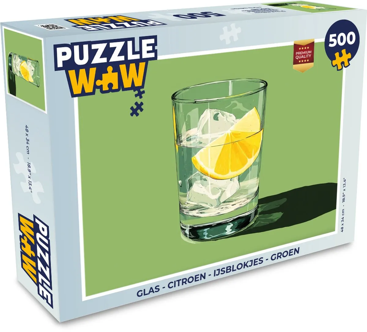 PuzzleWow IJsblokjes Citroen Puzzel 500 Stuks - Glas