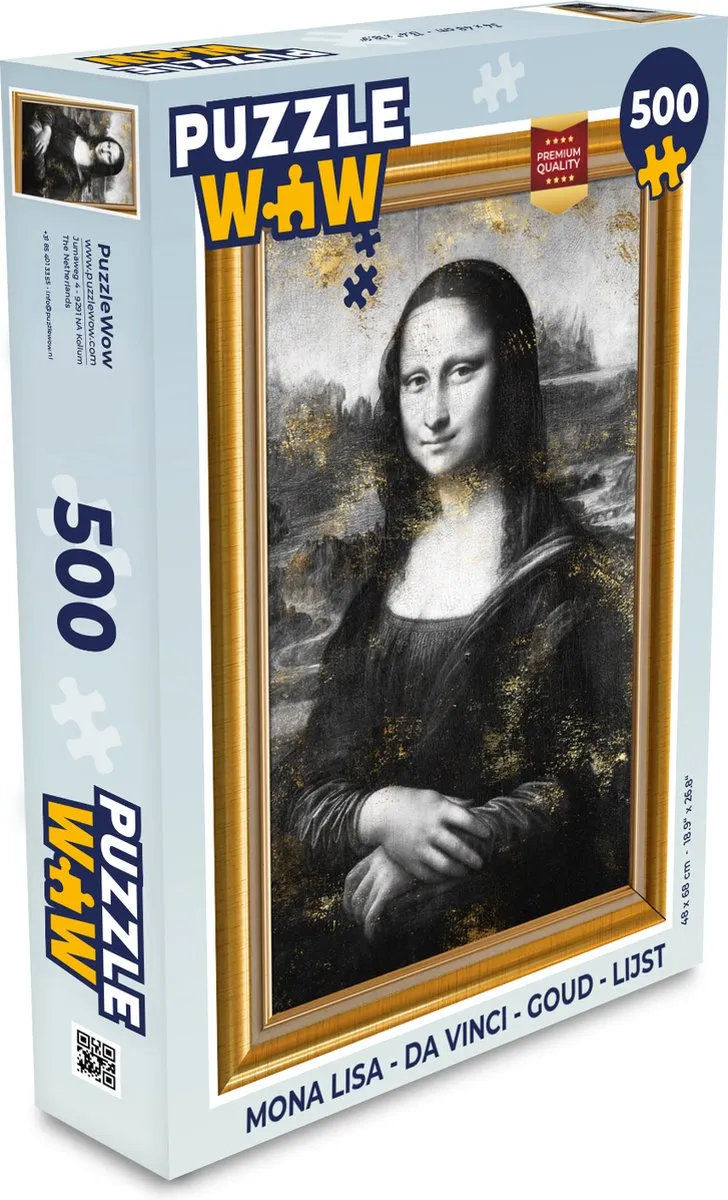 PuzzleWow Mona Lisa Da Vinci Legpuzzel 500 Stuks