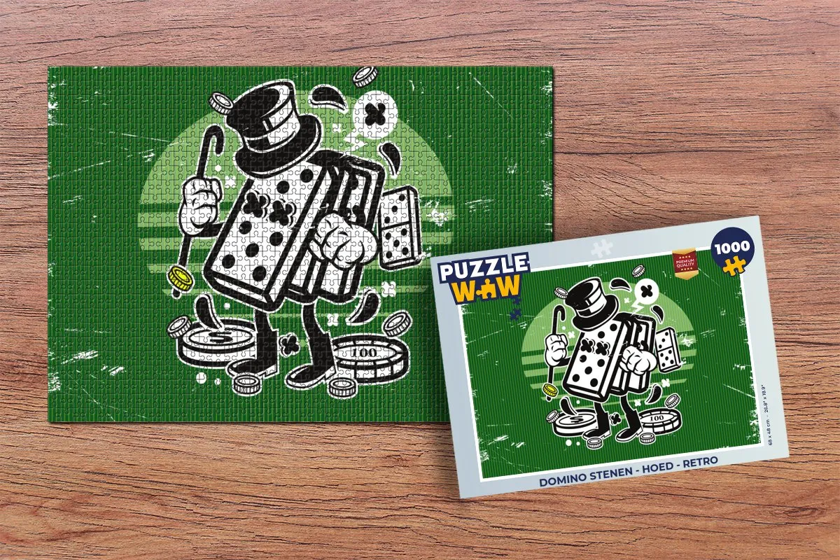 PuzzleWow Domino stenen Legpuzzel 1000 Stuks - Multicolor