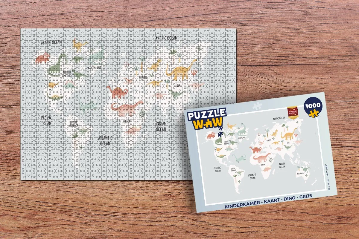 PuzzleWow Dino Legpuzzel 1000 Stuks - Multicolor