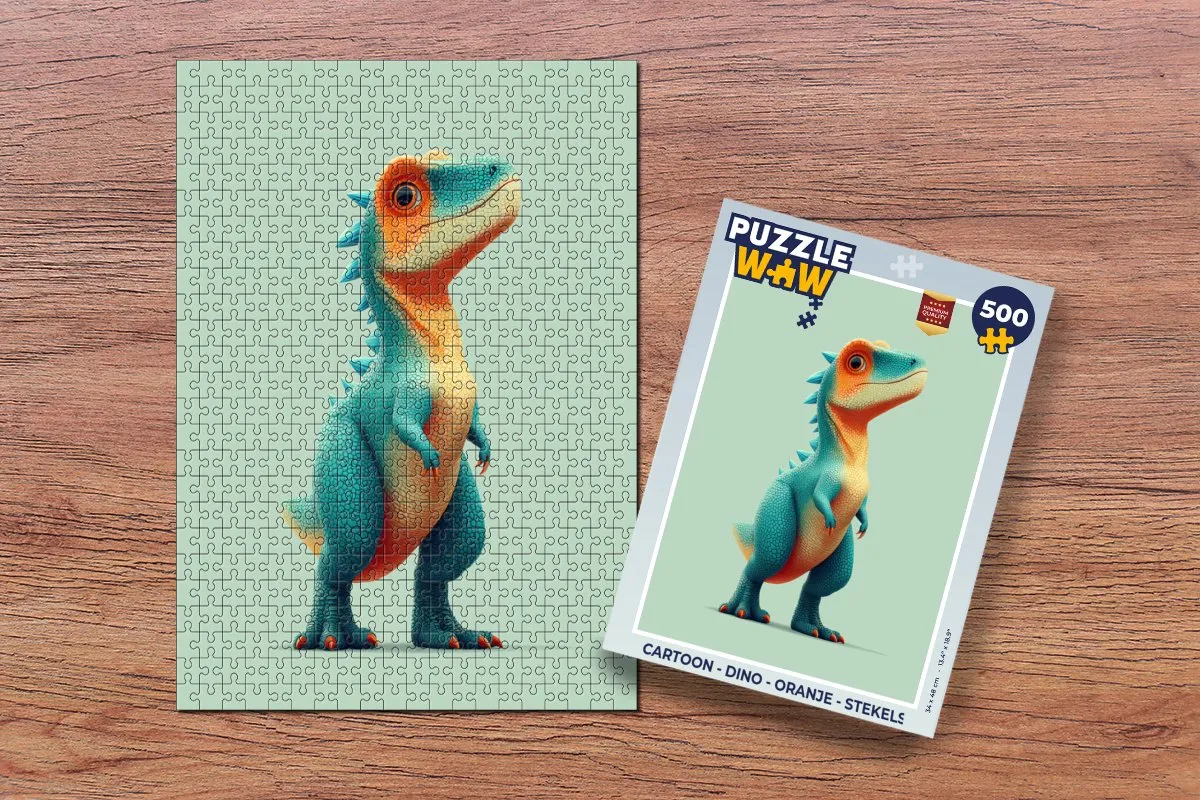 PuzzleWow Dino Legpuzzel 500 Stuks - Oranje