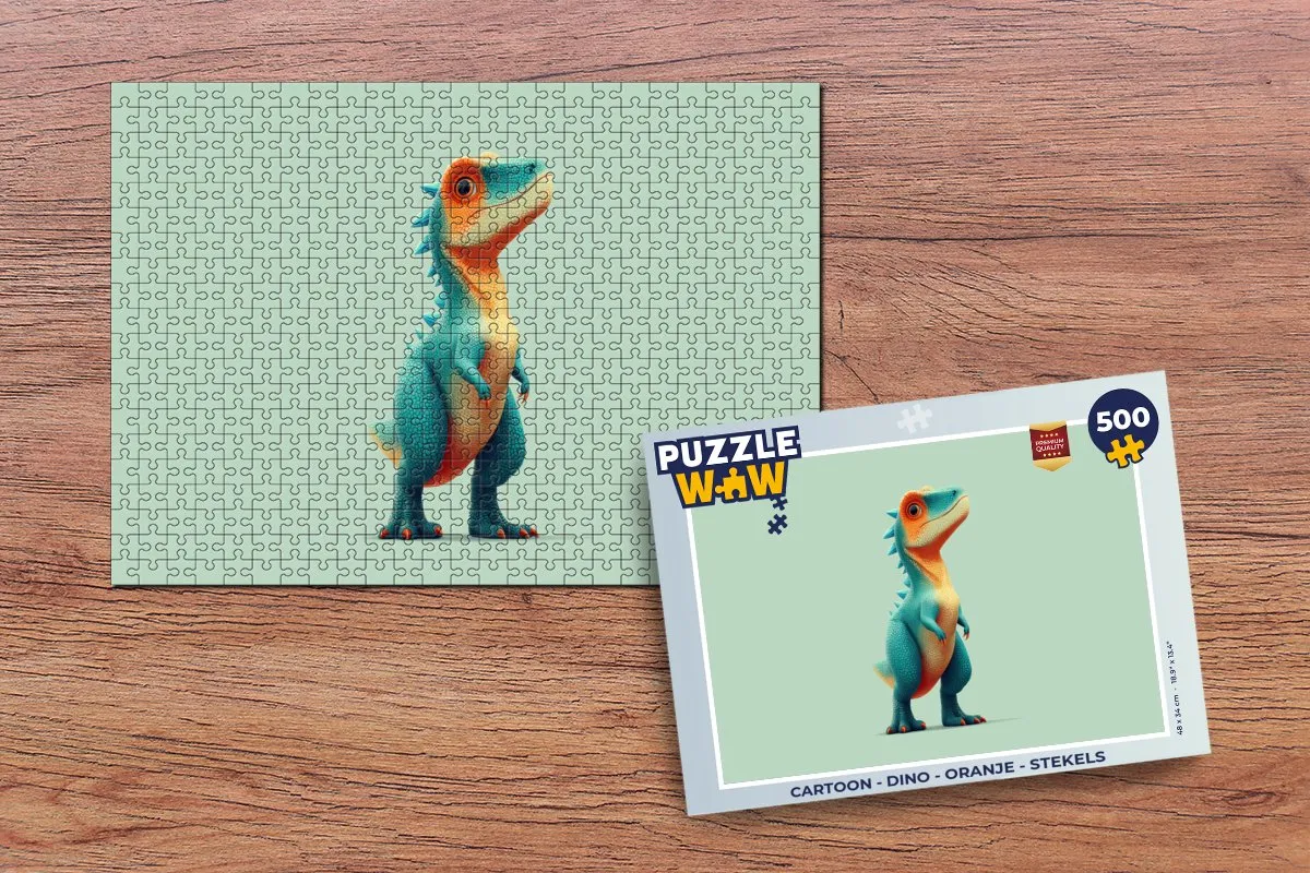 PuzzleWow Dino Legpuzzel 500 Stuks - Oranje