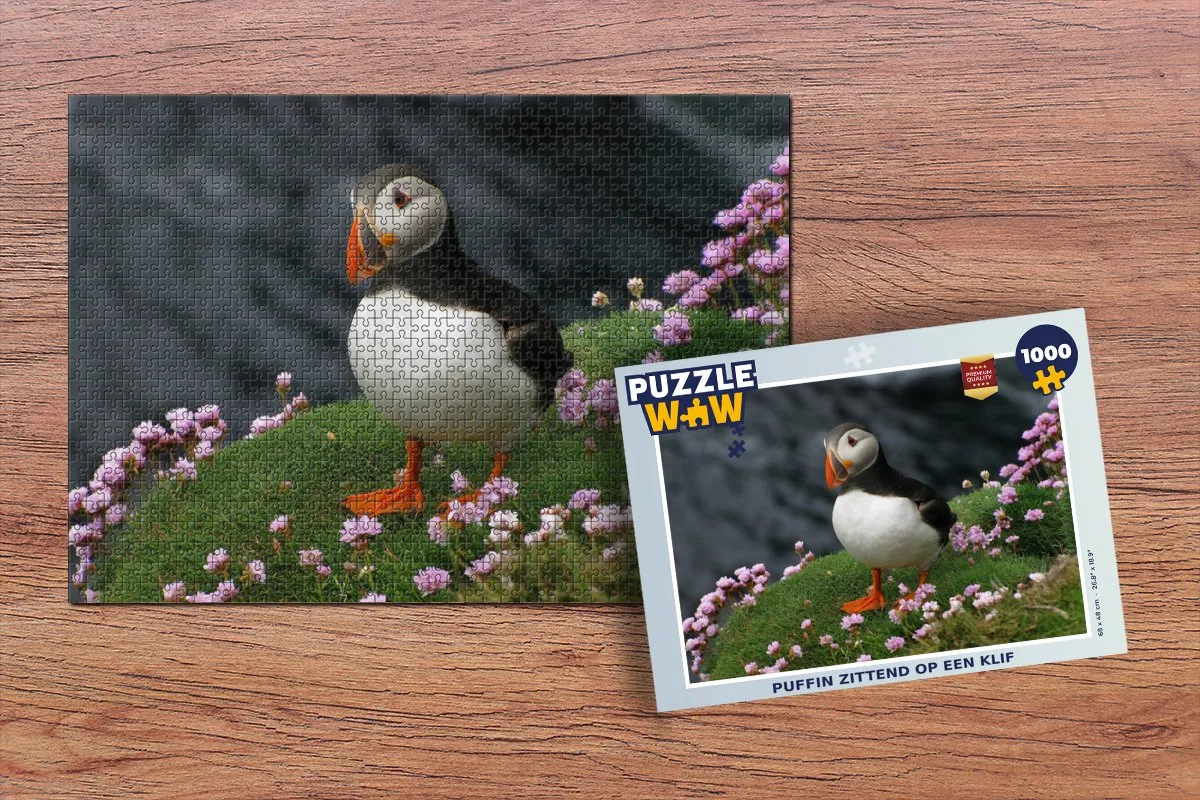 PuzzleWow Puzzel Puffin op Klif - 1000 Stuks - Multicolor