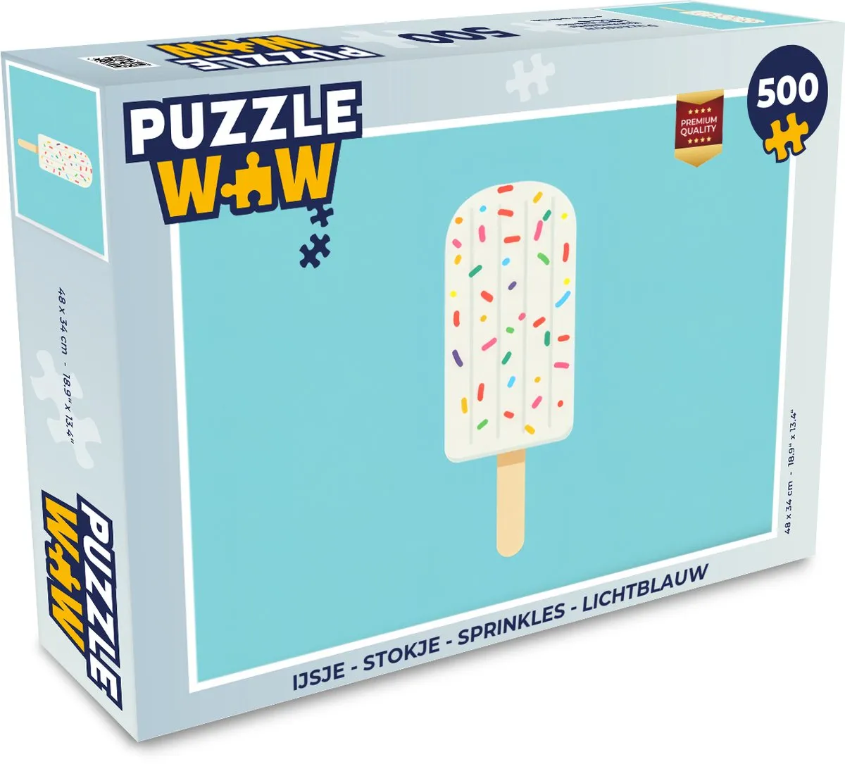 PuzzleWow IJsje Puzzel 500 Stuks - Lichtblauw