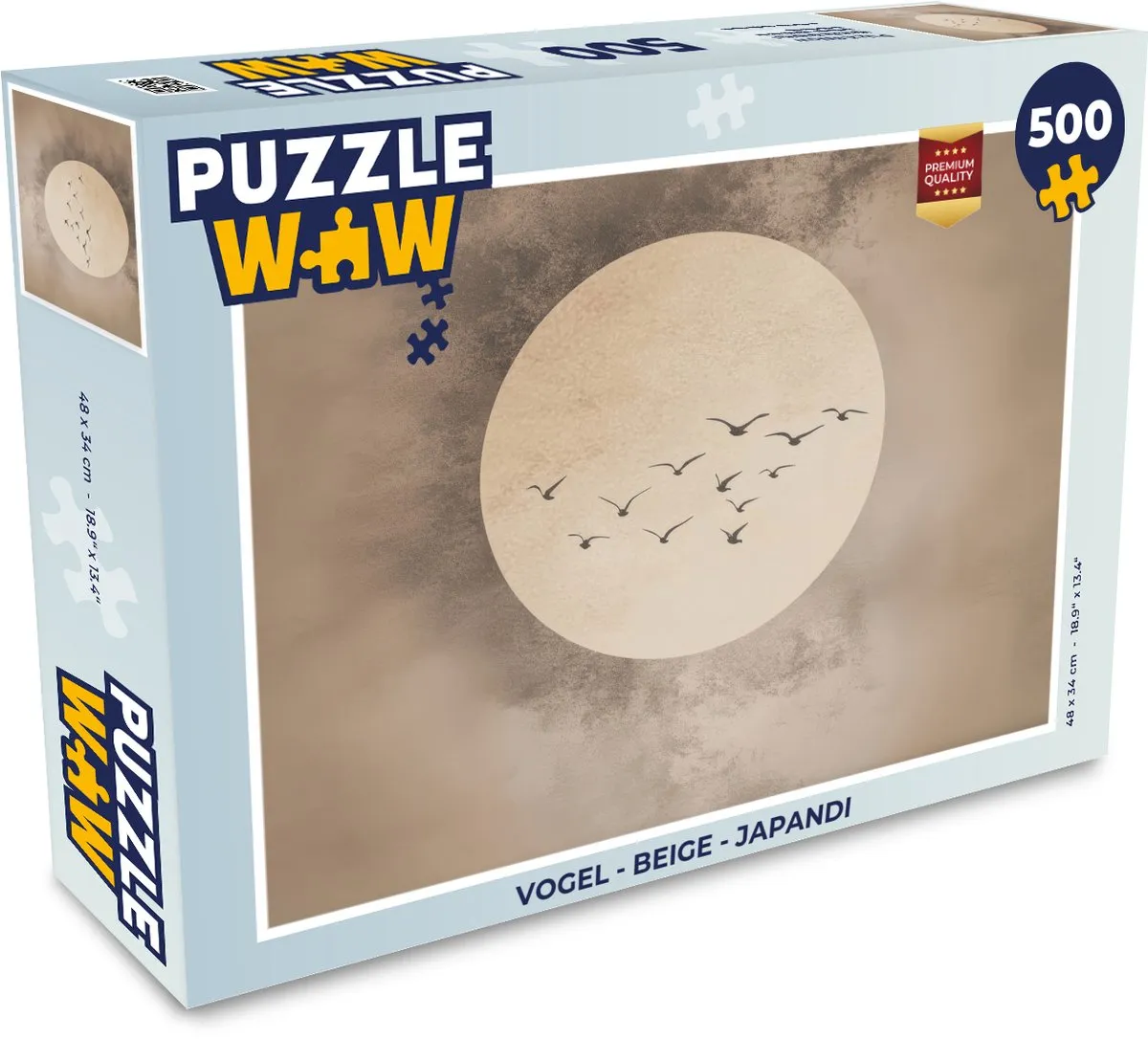 PuzzleWow Japandi Vogels Legpuzzel 500 Stuks