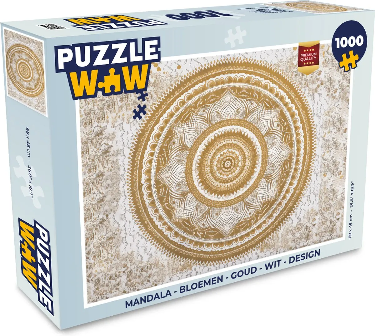 PuzzleWow Mandala Bloemen Legpuzzel 1000 Stuks - Multicolor