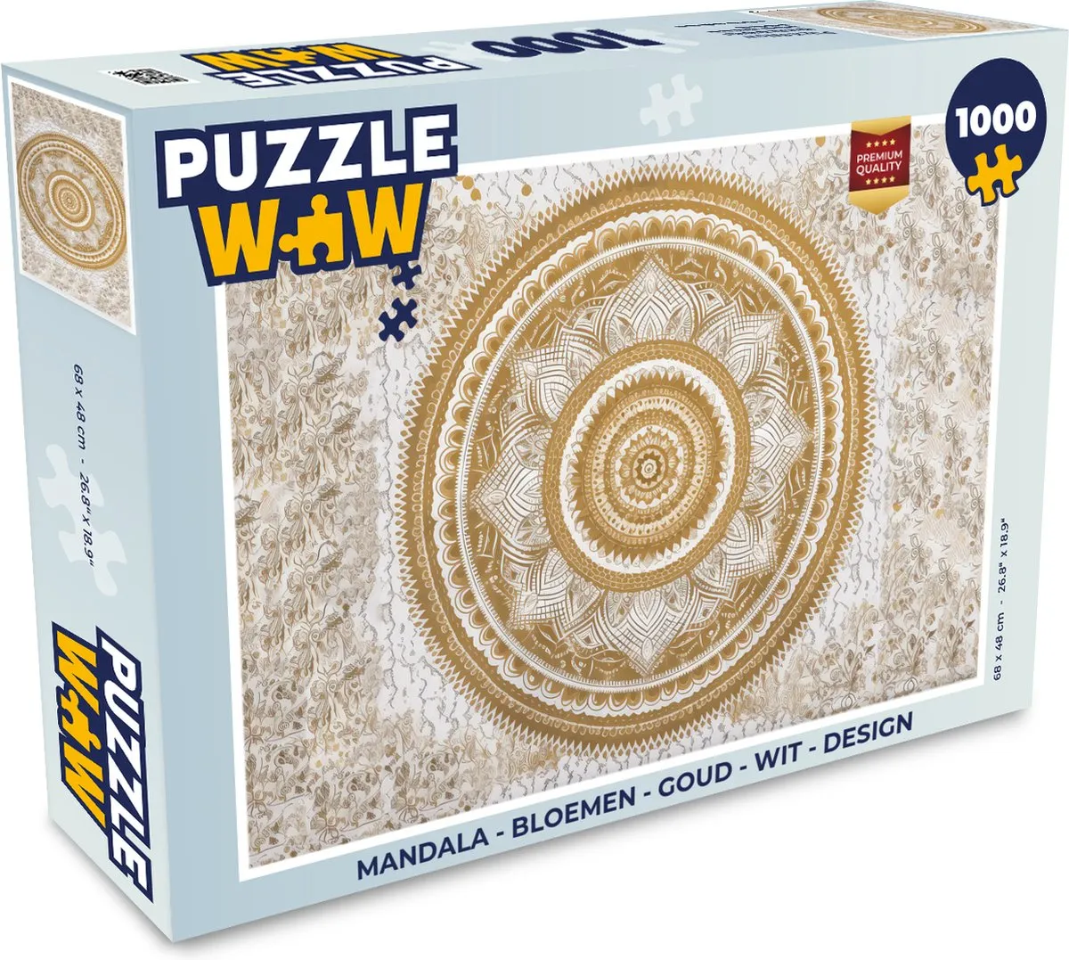 PuzzleWow Mandala Bloemen Legpuzzel 1000 Stuks - Multicolor