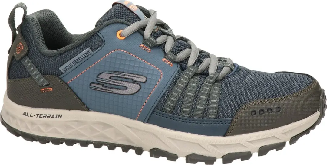 Skechers Escape Plan Heren Wandelschoenen 46 - Donkerblauw/Oranje