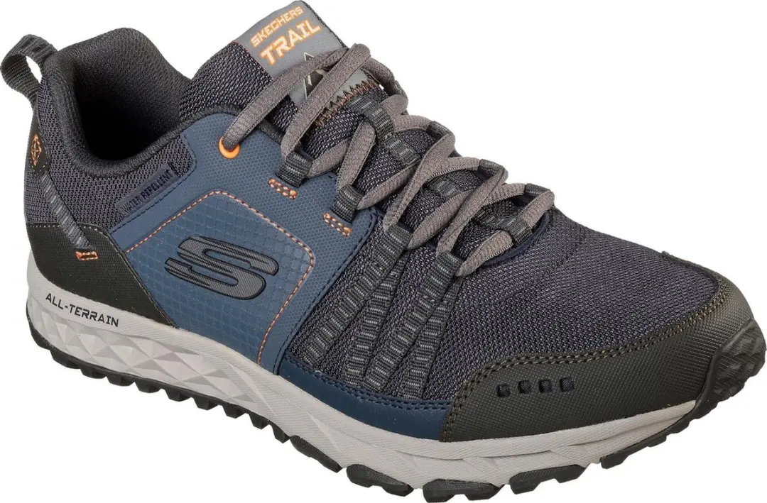 Skechers Escape Plan Heren Wandelschoenen 46 - Donkerblauw/Oranje - afbeelding 6 van 6