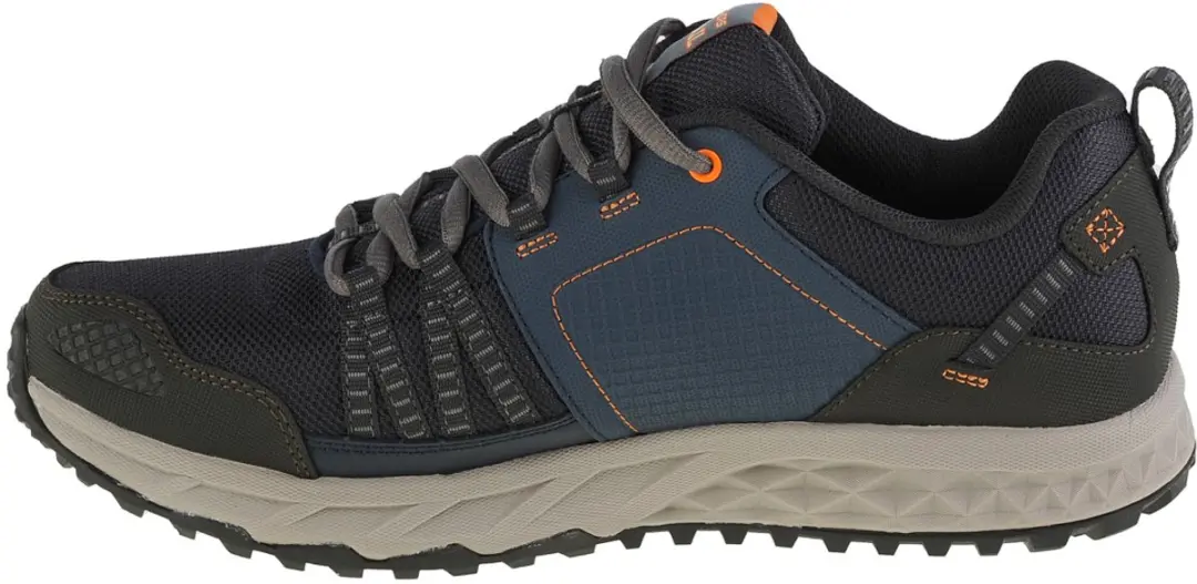 Skechers Escape Plan Heren Wandelschoenen 46 - Donkerblauw/Oranje
