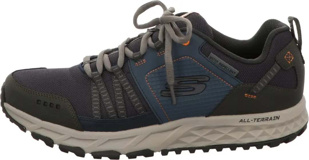 Skechers Escape Plan Heren Wandelschoenen 46 - Donkerblauw/Oranje