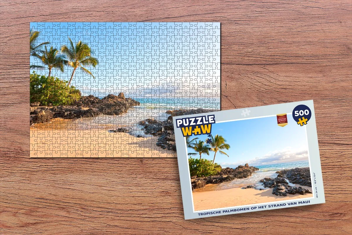 PuzzleWow Tropische Palmbomen Maui Legpuzzel 500 Stuks - Multicolor