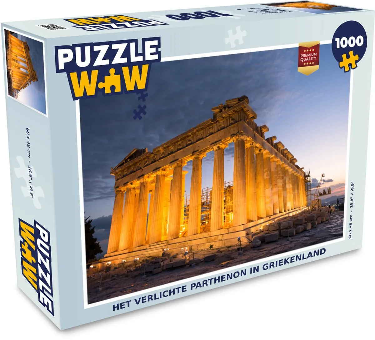 PuzzleWow Het Verlichte Parthenon Legpuzzel 1000 Stuks