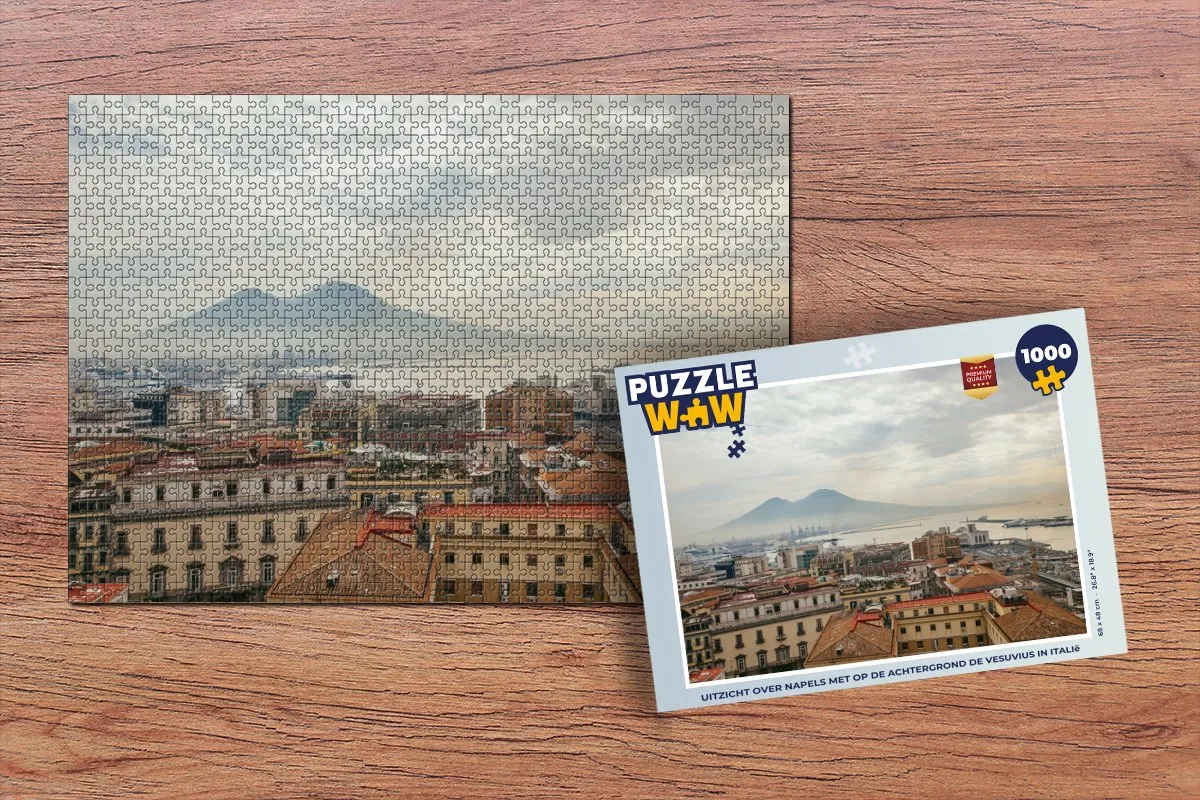 PuzzleWow Vulkaan Legpuzzel 1000 Stuks - Napels Italië - Multicolor