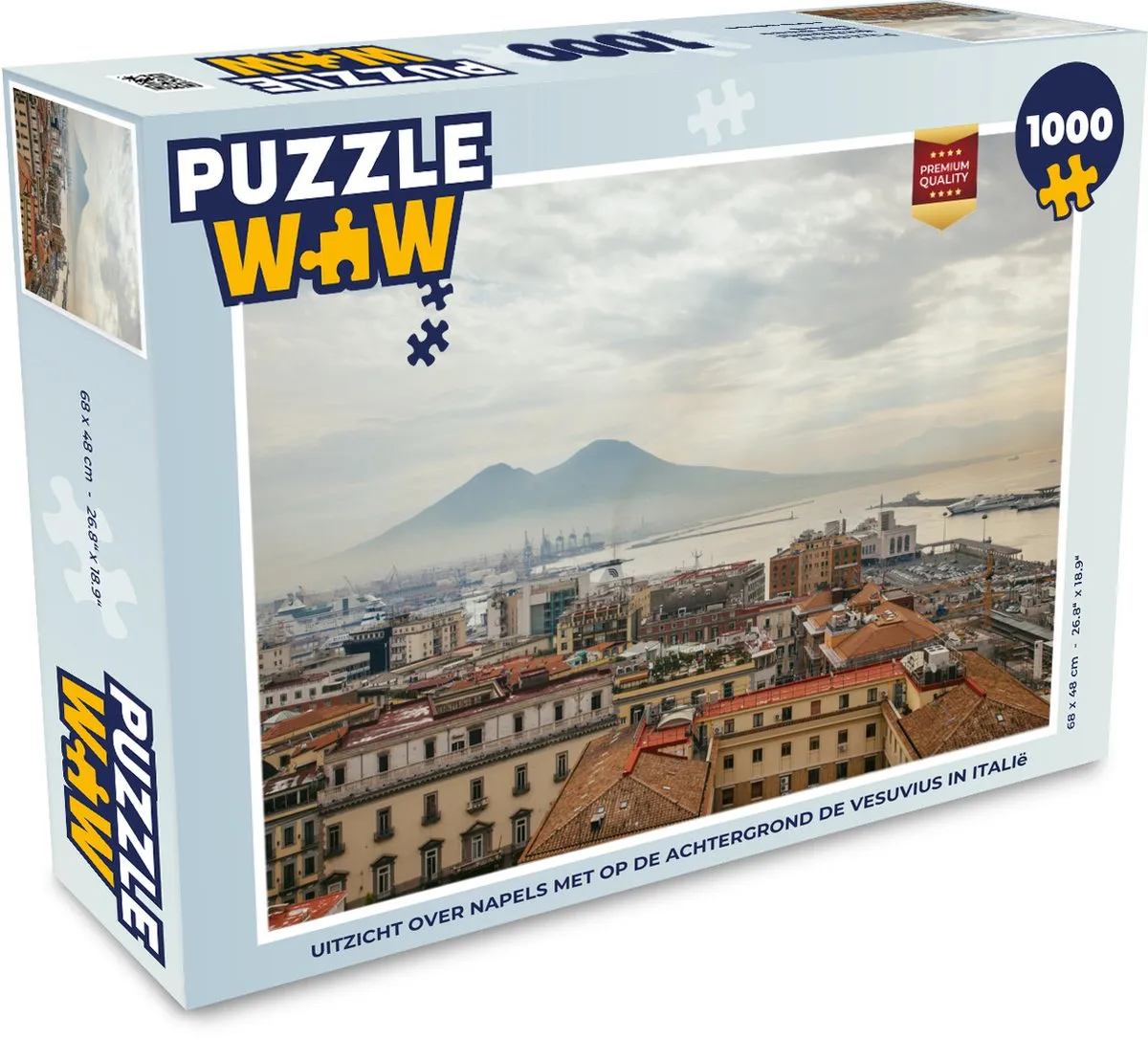 PuzzleWow Vulkaan Legpuzzel 1000 Stuks - Napels Italië - Multicolor