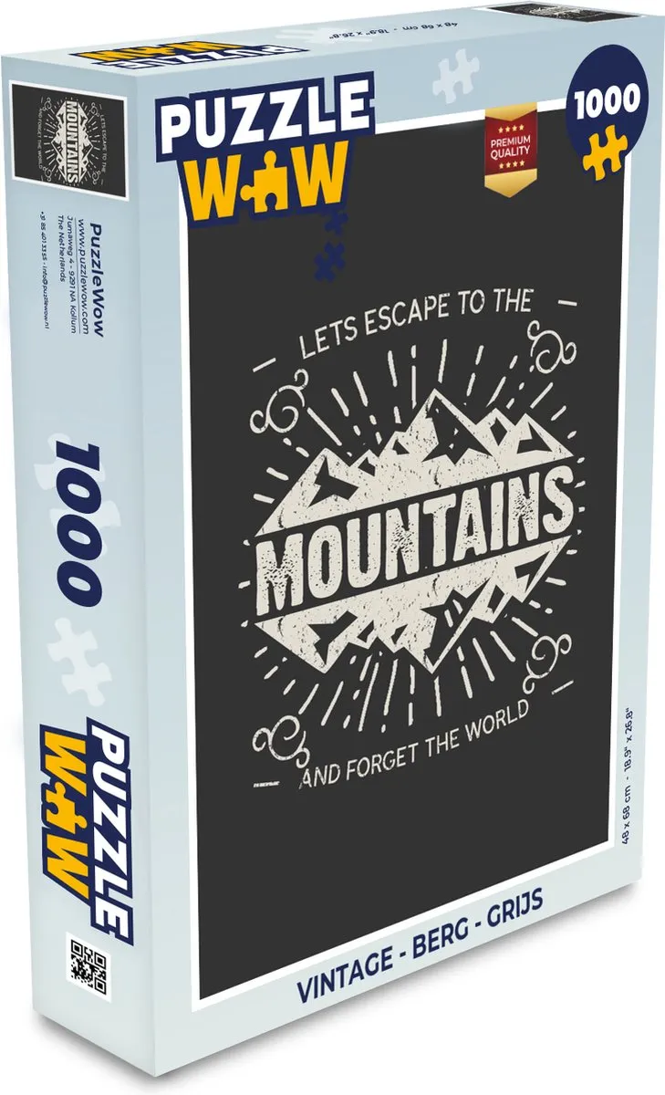 PuzzleWow Vintage Berg Legpuzzel 1000 Stuks