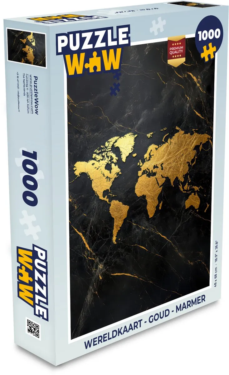 PuzzleWow Wereldkaart Legpuzzel 1000 Stuks